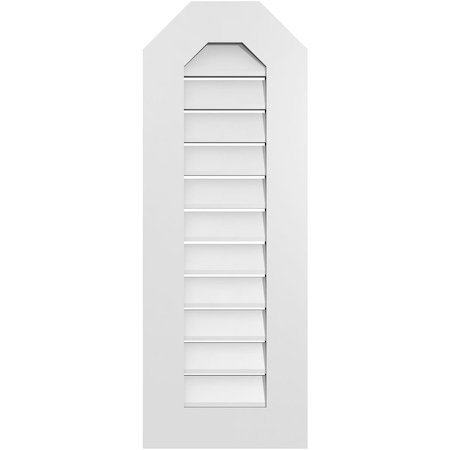Ekena Millwork Octagonal Top Surface Mount PVC Gable Vent: Functional, w/ 3-1/2"W x 1"P Standard Frame, 14"W x 38"H GVPOT14X3801SF